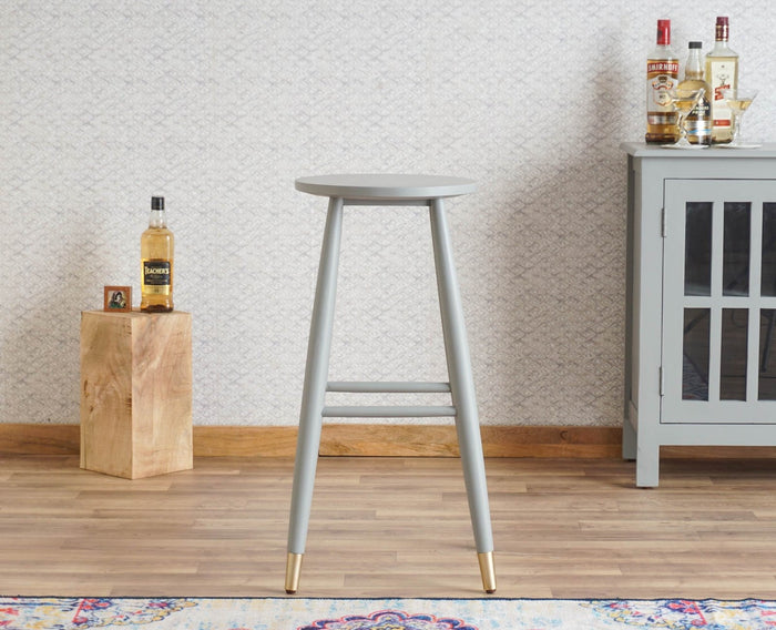 Boston Solid Wood Kitchen Bar Stool Furniselan Cool-Grey