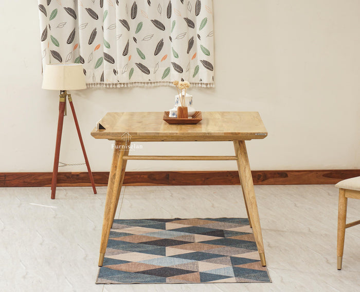 Boston Solid Wood Square Dining Table Four Seater Furniselan Natural-Finish