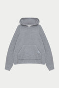 BOUCLE KNIT HOODIE - GREY MARL