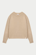 BOUCLE KNIT RAGLAN CREW - STONE
