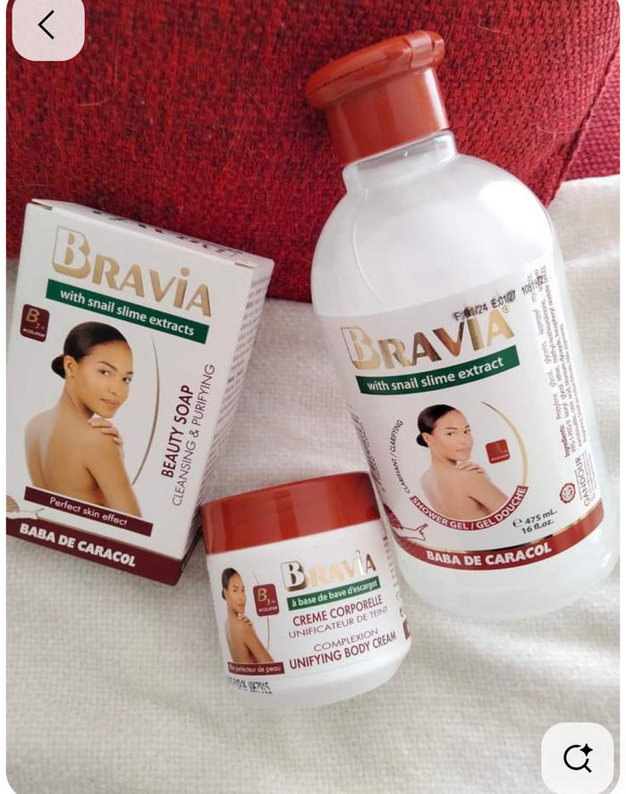 BRAVIA COMPLEXION UNIFYING BODY CREAM 10.14oz / 300ml 3PCS SET