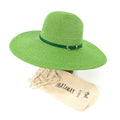 Bright and Bold Wide Brim Foldable Hat - Parkeet Green