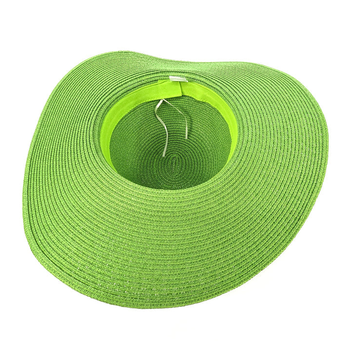 Bright and Bold Wide Brim Foldable Hat - Parkeet Green