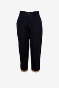 Brooksfield wool button front pants with tartan accents