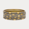 Budagirl ash grey and gold, set of 6 bangle bracelets