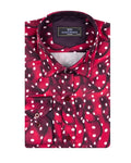 Burgundy Abstract Polka Print-Makrom