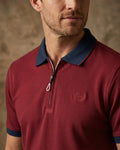 Burgundy Classic Polo T-Shirt With Contast Collar