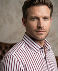 Burgundy Stripe Print Long Sleeve Shirt