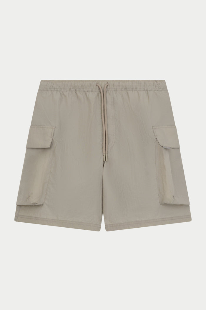 CARGO POCKET SWIM SHORTS - BEIGE