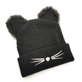 Cat Bobble Hat with Ears - Black