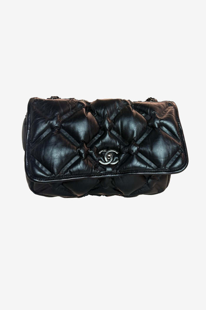 Chanel Quilted Puffy Leather Chain Shoulder Bag