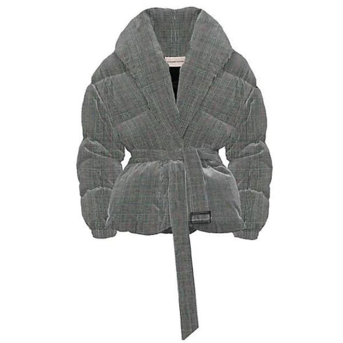 Alexandre Vauthier Checked Stretch - Wool Puffer Jacket - Runway Catalog