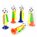 Cheering horns 4pcs set with colorful football top design for watch parties, sports events and match day fan celebrations set