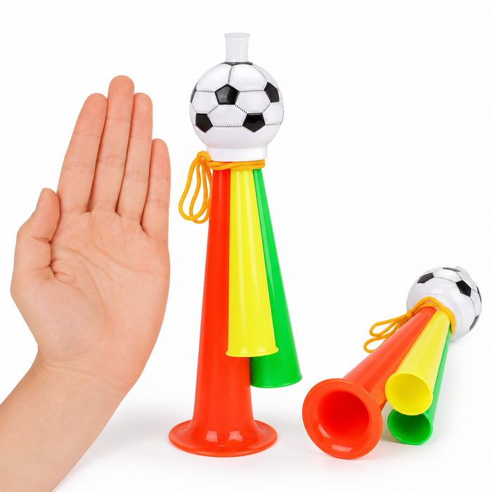 Reusable football cheering horns made from thick plastic for kids and adults at parties, carnivals and school events daily ok