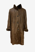 Christ Soft leather chestnut sherling with fur cuff & collars