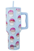 santa blue no spill tumbler