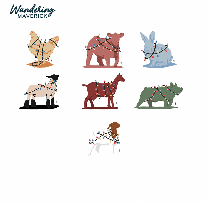 Christmas Lights- Choose Your Animals – Infant/Toddler/Youth