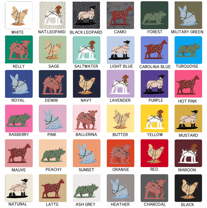 Christmas Lights- Choose Your Animals – Infant/Toddler/Youth