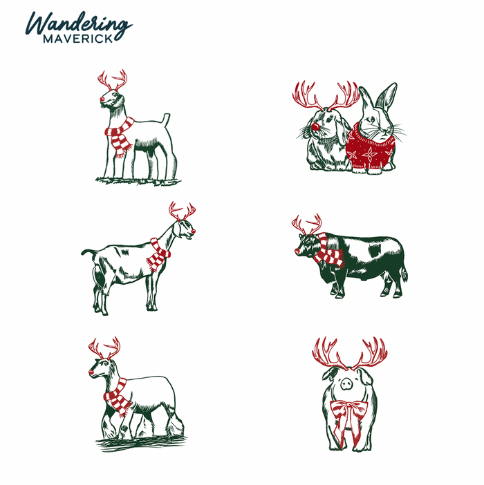 Christmas Reindeer Sweater - Choose Your Animals – Infant/Toddler/Youth