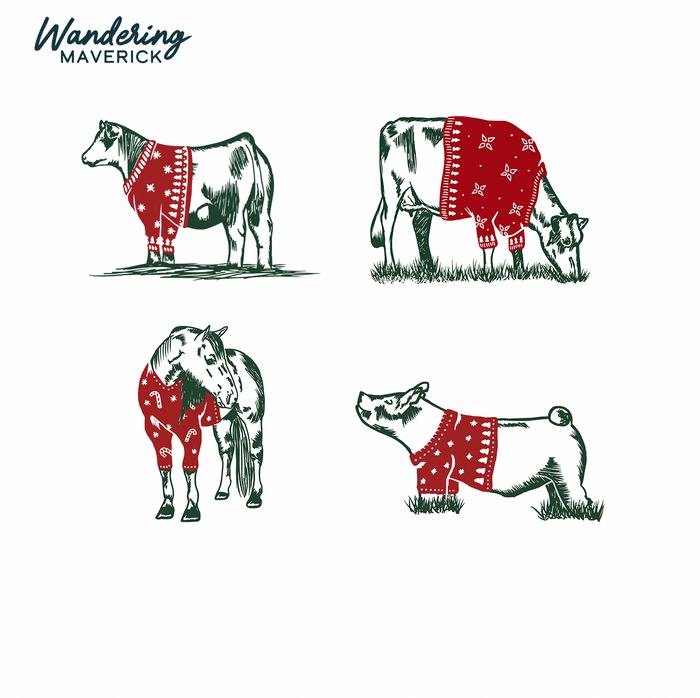 Christmas Sweater- Choose Your Animals – Infant/Toddler/Youth