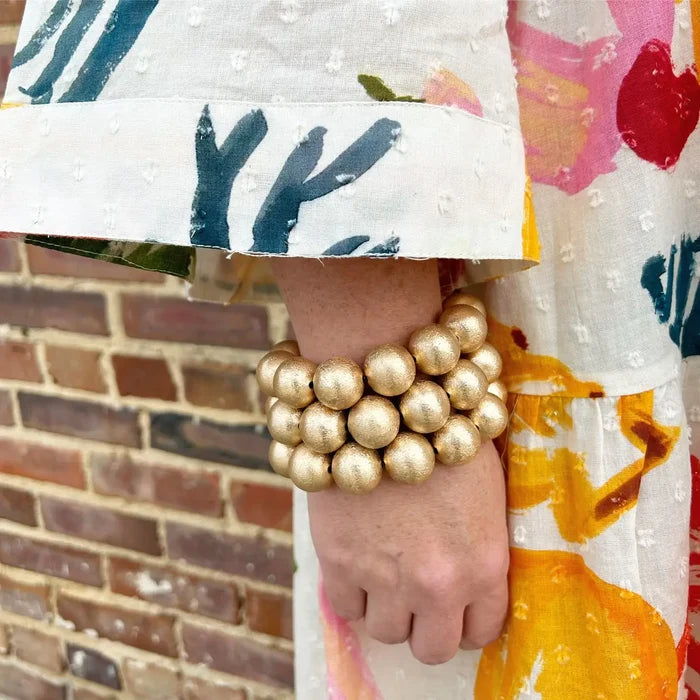 chunky big ball beaded bracelet layered