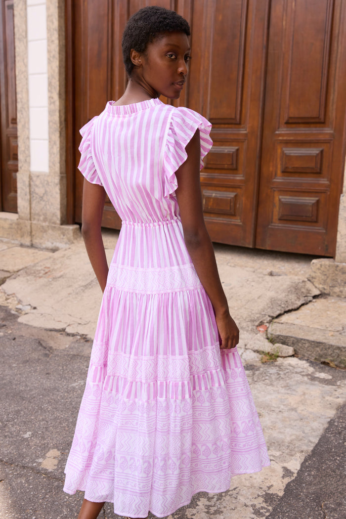 Cinched Flirty Midi- Santorini Lilac