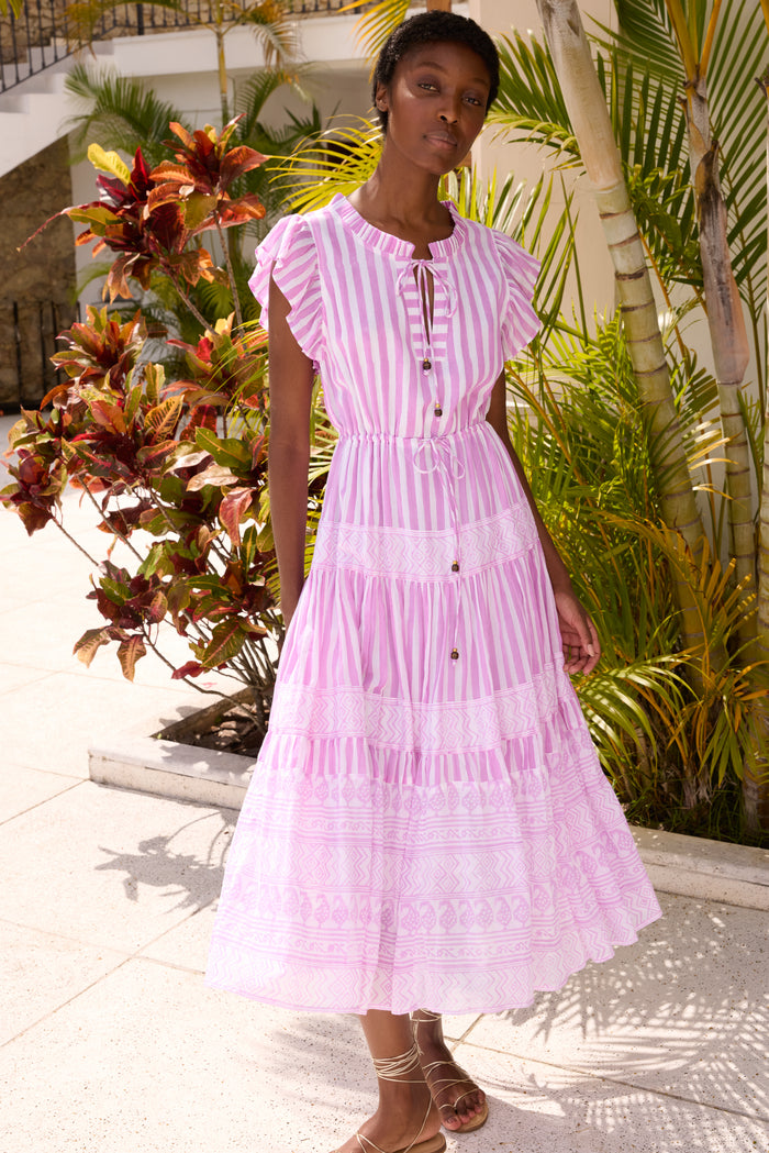 Cinched Flirty Midi- Santorini Lilac