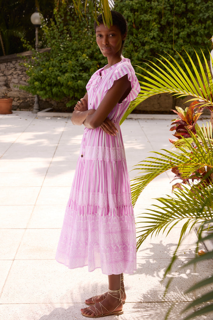 Cinched Flirty Midi- Santorini Lilac