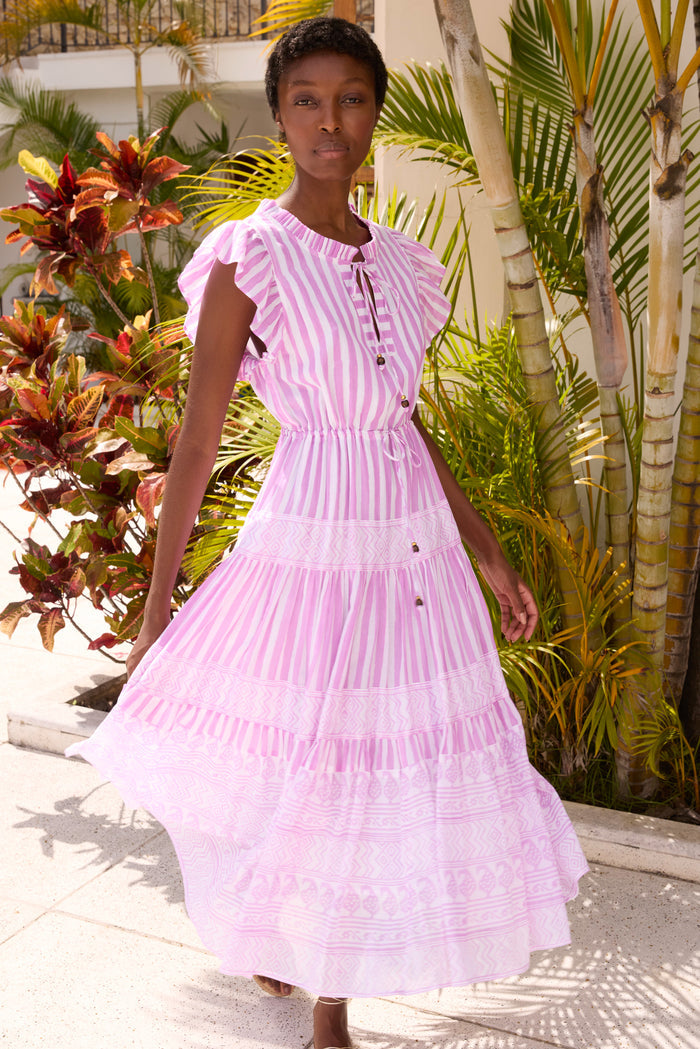 Cinched Flirty Midi- Santorini Lilac