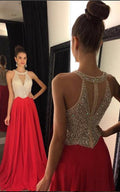 Classic Prom Dress 2024 Elegant Halter Neck Beaded Chiffon