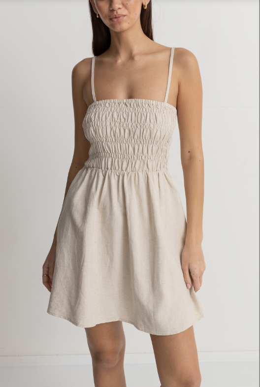 Classic Shirred Mini Dress