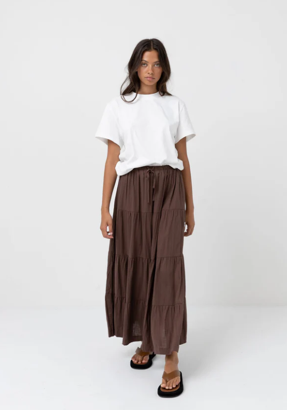 Classic Tiered Maxi Skirt