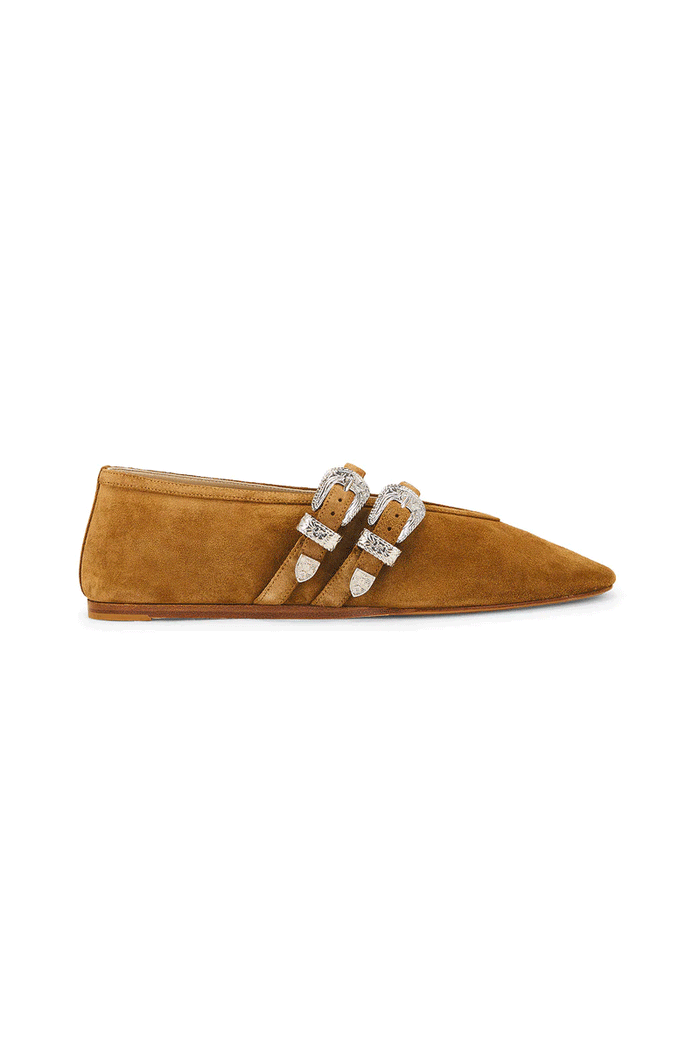 Claudia Slipper  - Taupe Suede