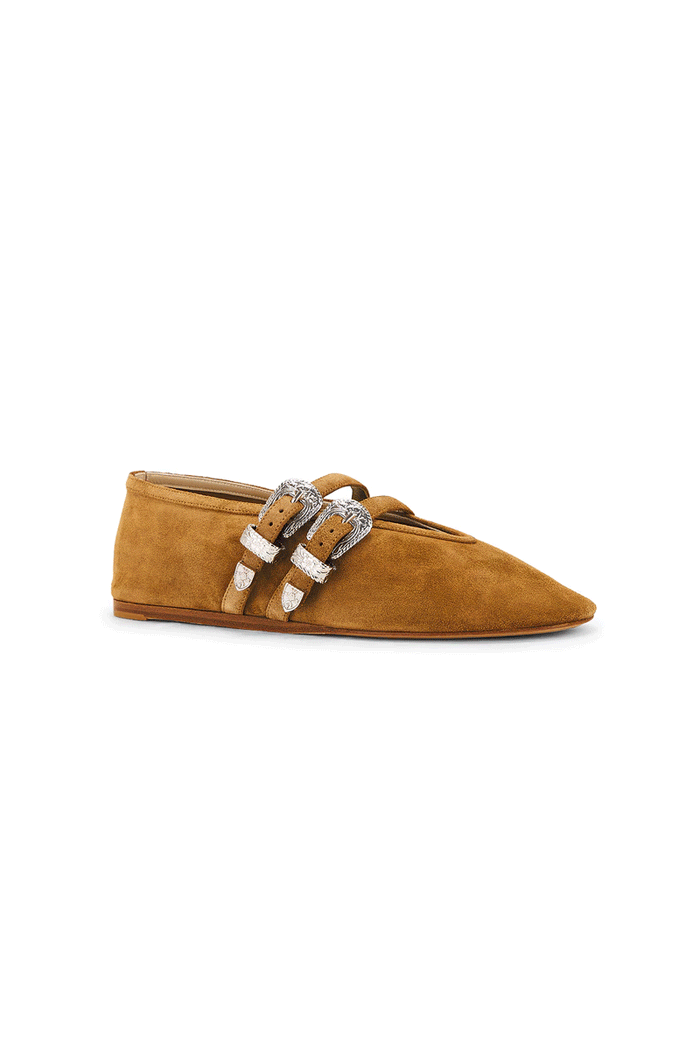 Claudia Slipper  - Taupe Suede
