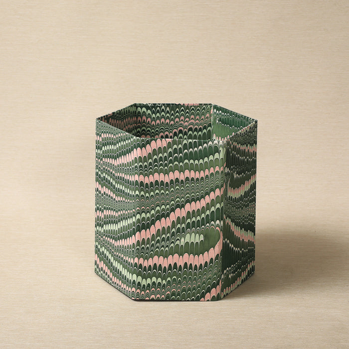 Collapsible Marbled  Paper Wastepaper Bin