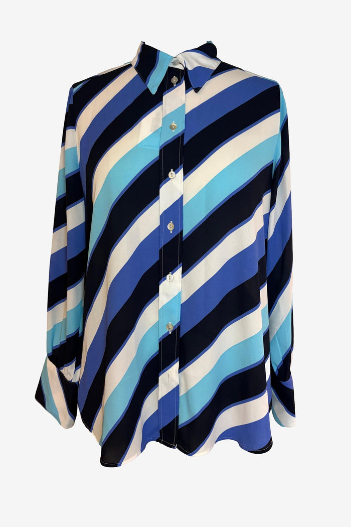 Collared Multi Blue Shirt