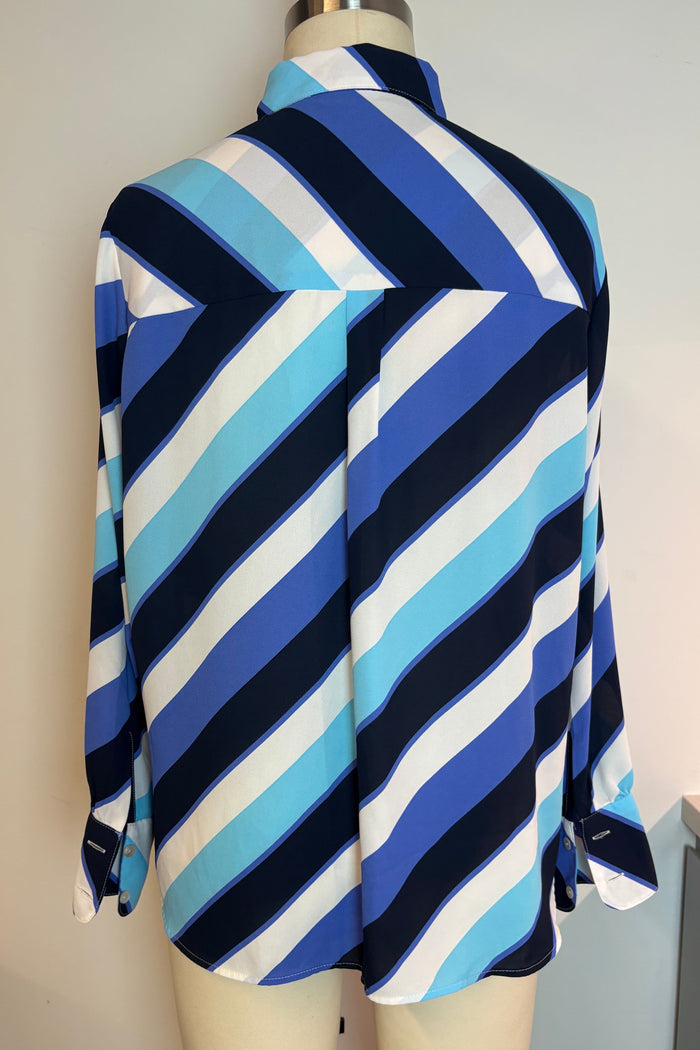 Collared Multi Blue Shirt