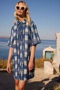 Collared Shirt Dress Mini- Beckett Navy