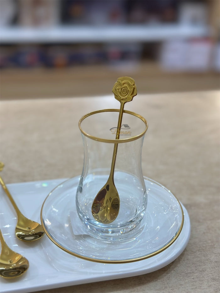 Liman Home Decor - Liman Online Collectie Theelepel Roos Goud 6 Delig