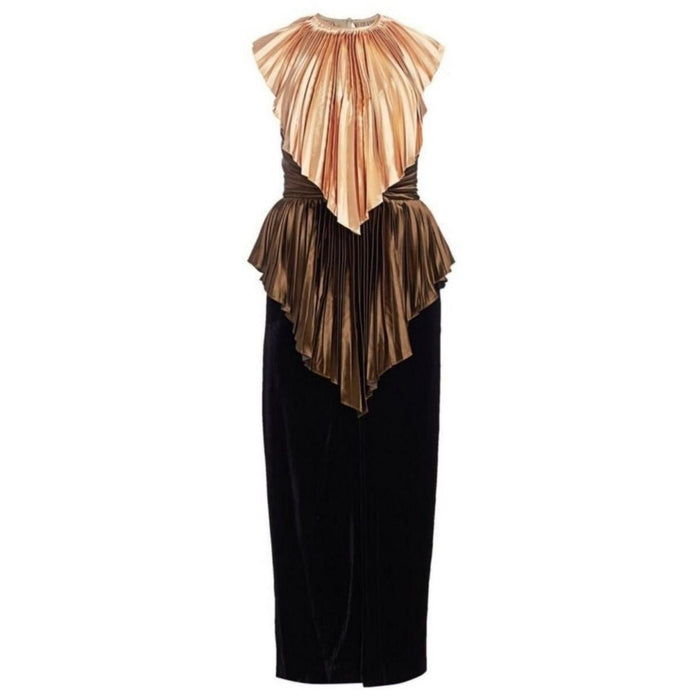 Gucci Colorblock Plisse Cape Dress - Runway Catalog