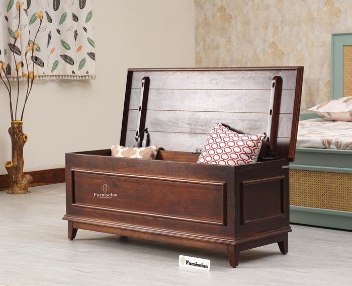 Colva Solid wood Storage Trunk Box - Trunks & Cabinets - Furniselan  - Grey-Finish