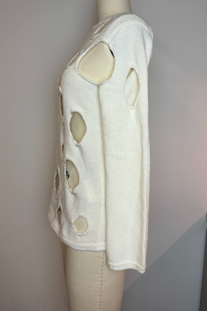 Comme Des Garcons Distressed Cut-Out Knit Top