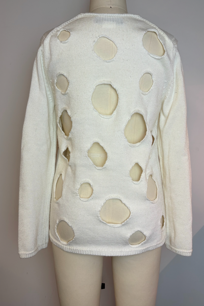 Comme Des Garcons Distressed Cut-Out Knit Top