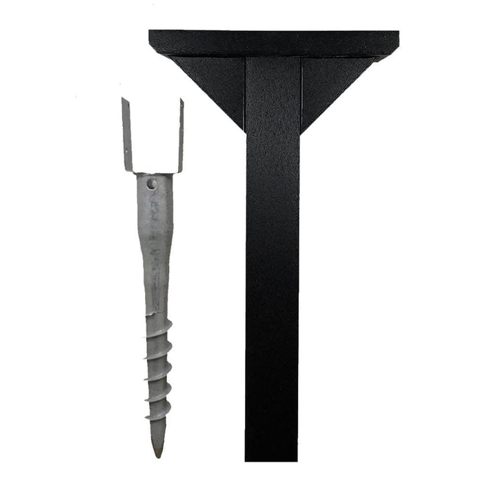 Composite Screw In Library Post and Topper Black