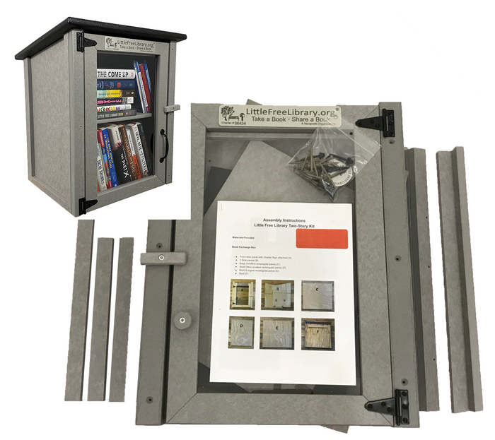 Composite Two Story Gray Kit Little Free Library