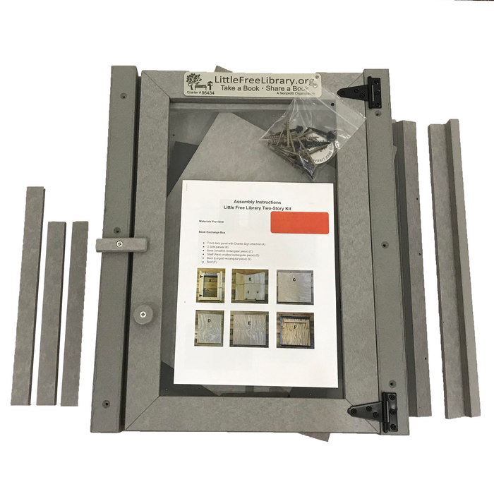Composite Two Story Gray Kit Little Free Library