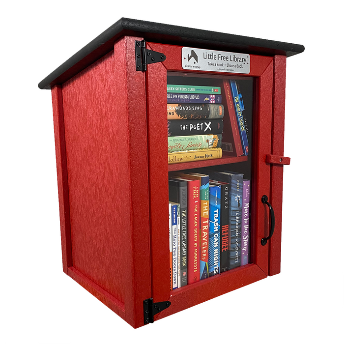Composite Two Story Red Little Free Library