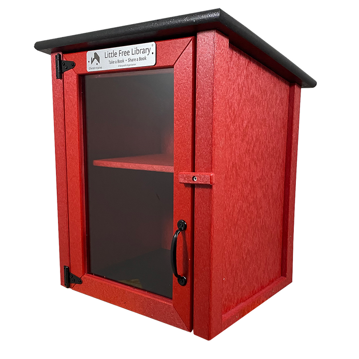 Composite Two Story Red Little Free Library