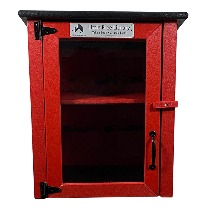 Composite Two Story Red Little Free Library