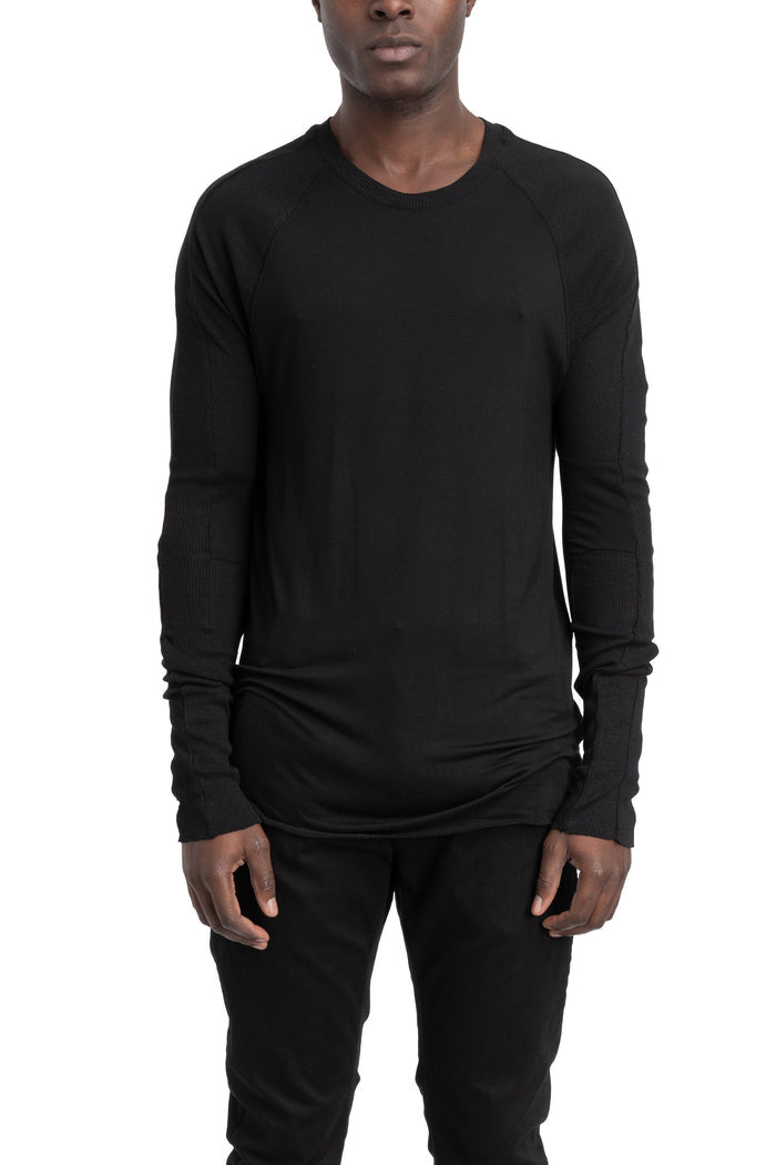 Thom Krom | SS26 - Contrast long sleeve tee, Black MTS941